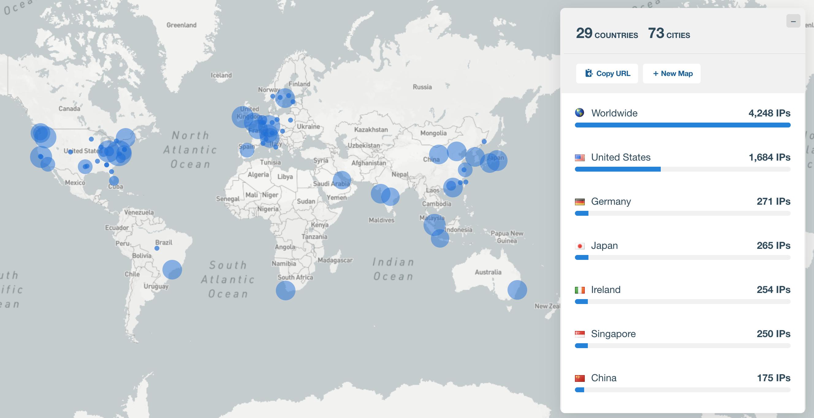 GeoIP 全球 IP 地理位置分布